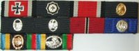 1957 10 Place pinback ribbon bar with German Cross in Gold